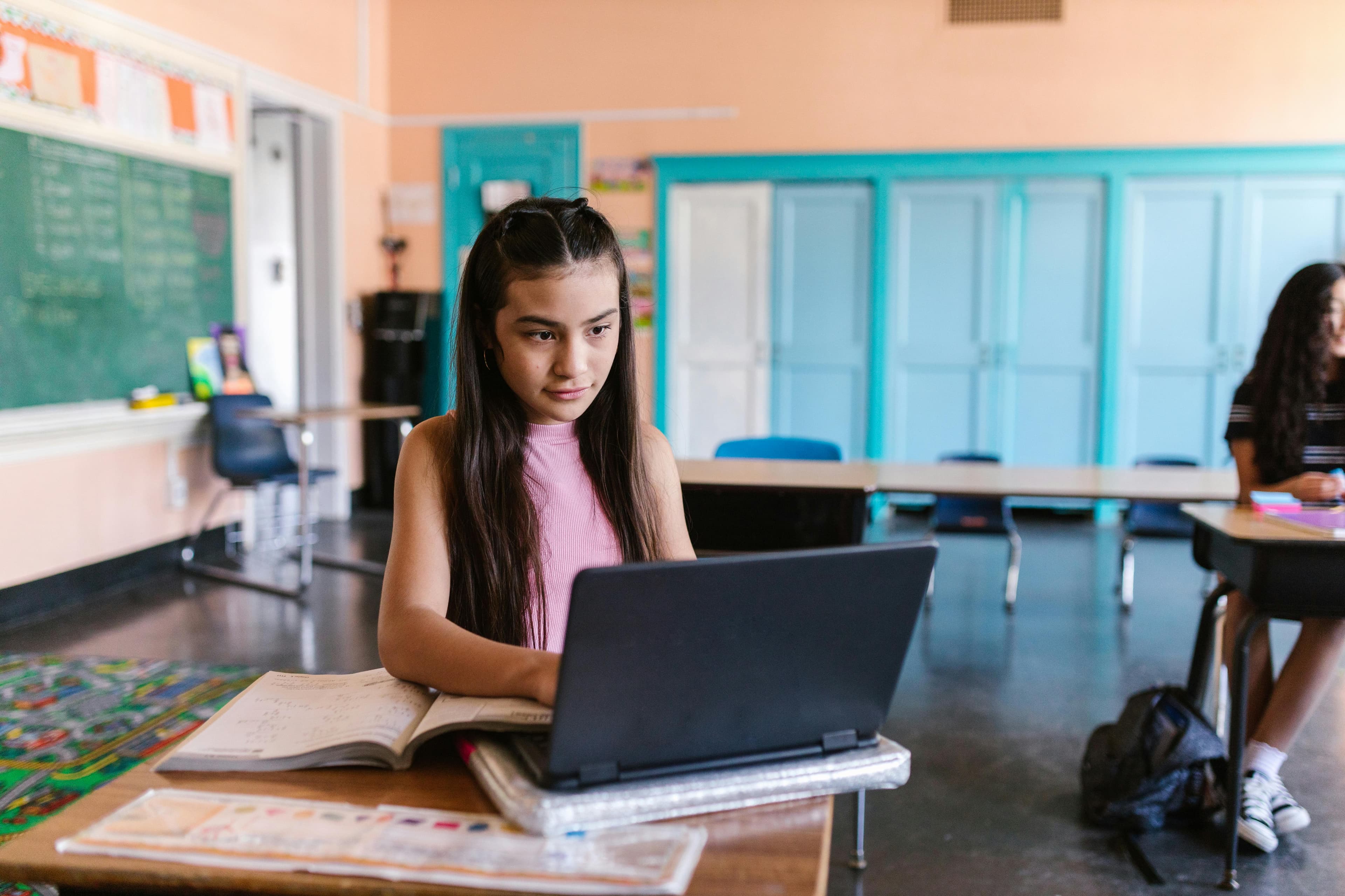 Teacher providing digital feedback to students